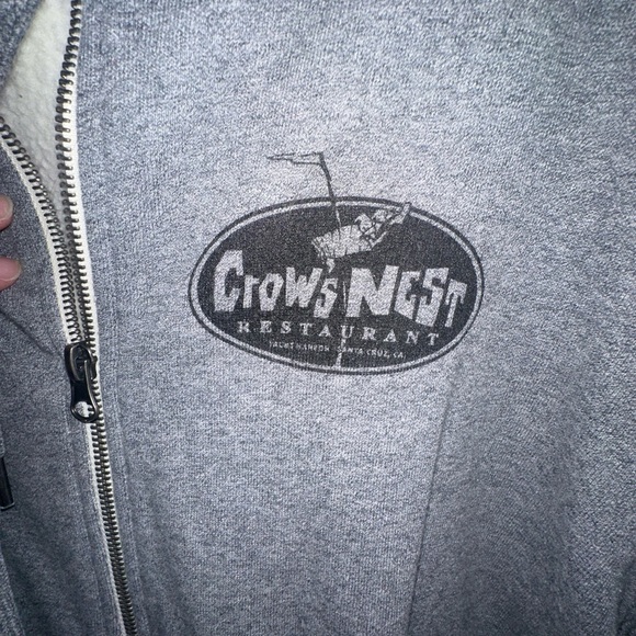 Crows Nest Santa Cruz Ca. Cozy Gray Zip-Up Hoodie - Picture 2 of 6